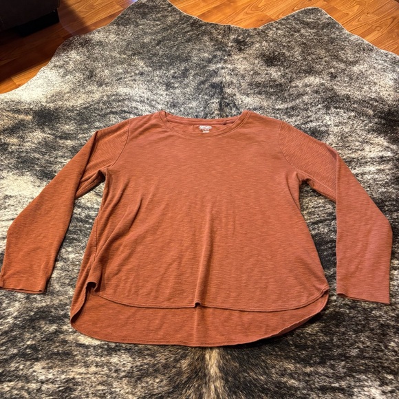 Kirkland Burnt Orange Women’s Long Sleeve Shirt, Size Large, 100% Cotton - Picture 9 of 11